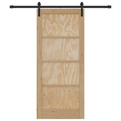 Porta scorrevole Naturale e Nero 86 x 198,5 cm | homemem39