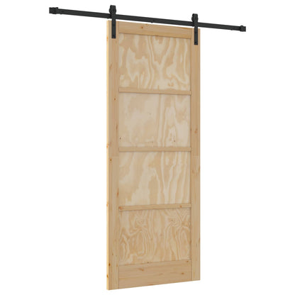 Porta scorrevole Naturale e Nero 86 x 211 cm | homemem39