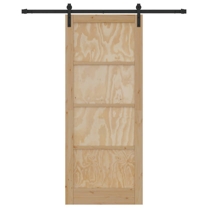 Porta scorrevole Naturale e Nero 86 x 211 cm | homemem39
