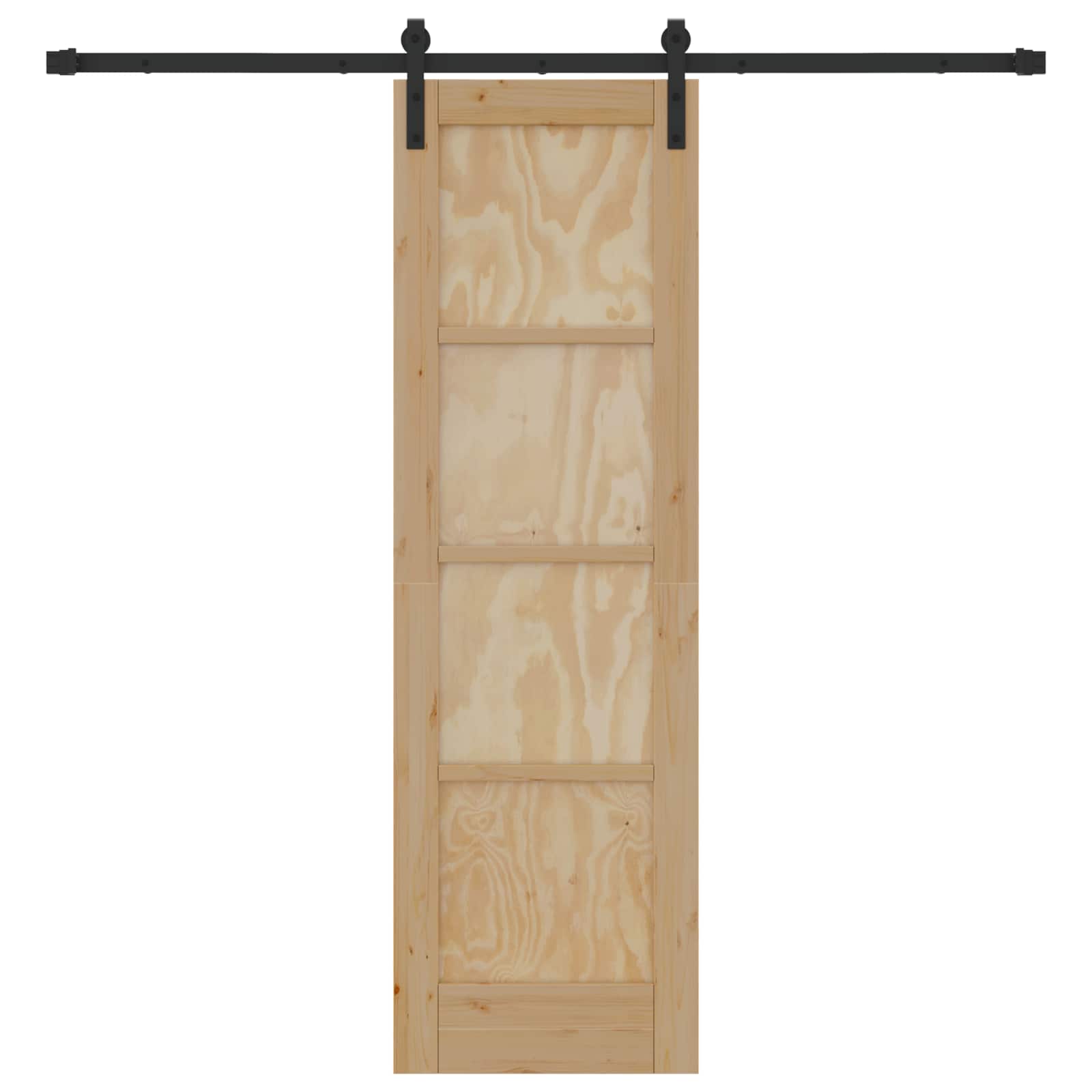 Porta scorrevole Naturale e Nero 61 x 198,5 cm | homemem39