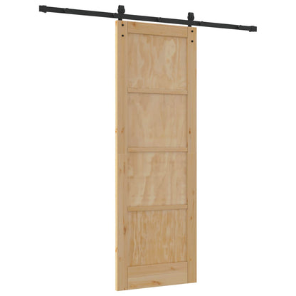 Porta scorrevole Naturale e Nero 73,5 x 211 cm | homemem39