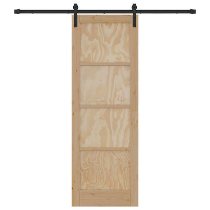 Porta scorrevole Naturale e Nero 73,5 x 211 cm | homemem39