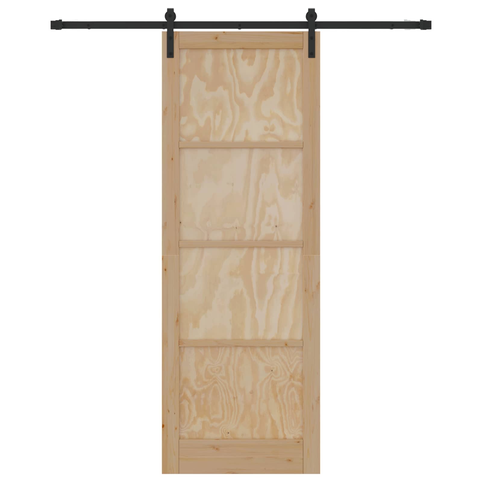 Porta scorrevole Naturale e Nero 83 x 232 cm | homemem39