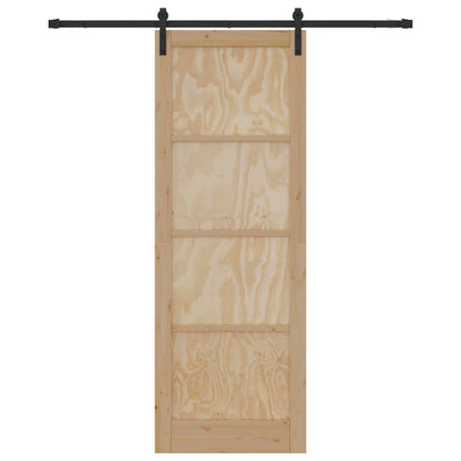 Porta scorrevole Naturale e Nero 83 x 232 cm | homemem39