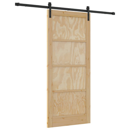 Porta scorrevole Naturale e Nero 86 x 198,5 cm | homemem39