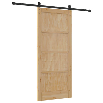 Porta scorrevole Naturale e Nero 86 x 198,5 cm | homemem39