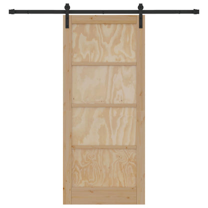 Porta scorrevole Naturale e Nero 86 x 198,5 cm | homemem39