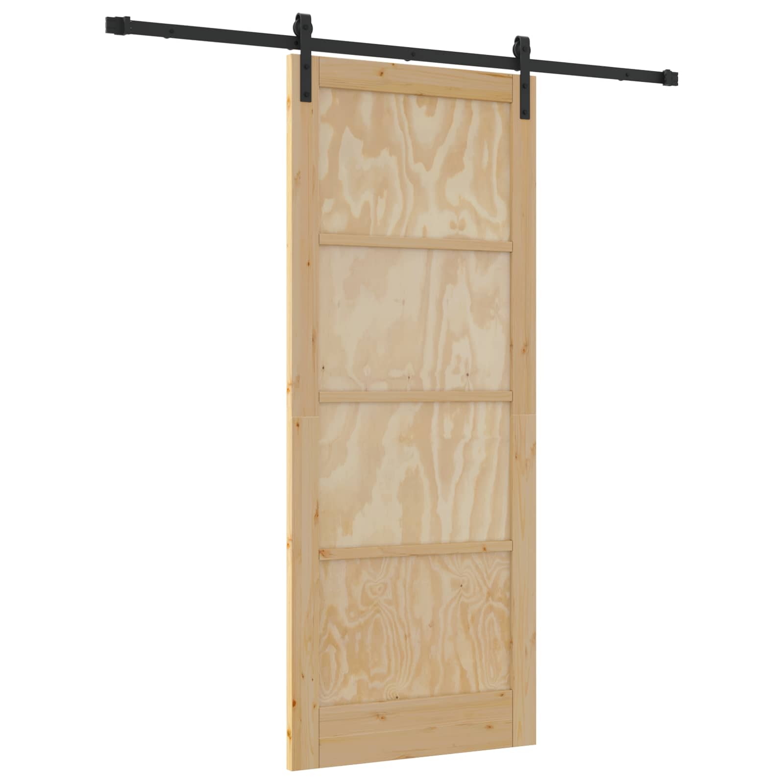 Porta scorrevole Naturale e Nero 86 x 211 cm | homemem39