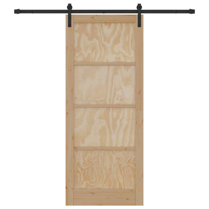 Porta scorrevole Naturale e Nero 86 x 211 cm | homemem39