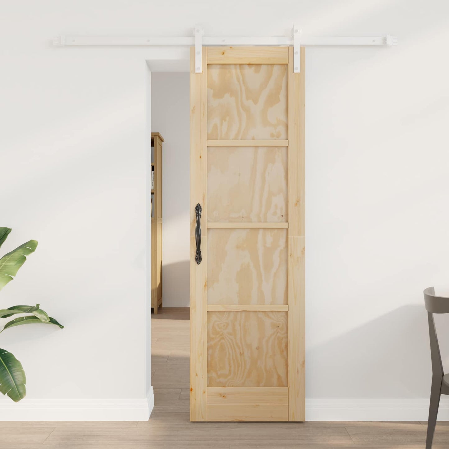 Porta scorrevole Naturale e Bianco 61 x 198,5 cm | homemem39