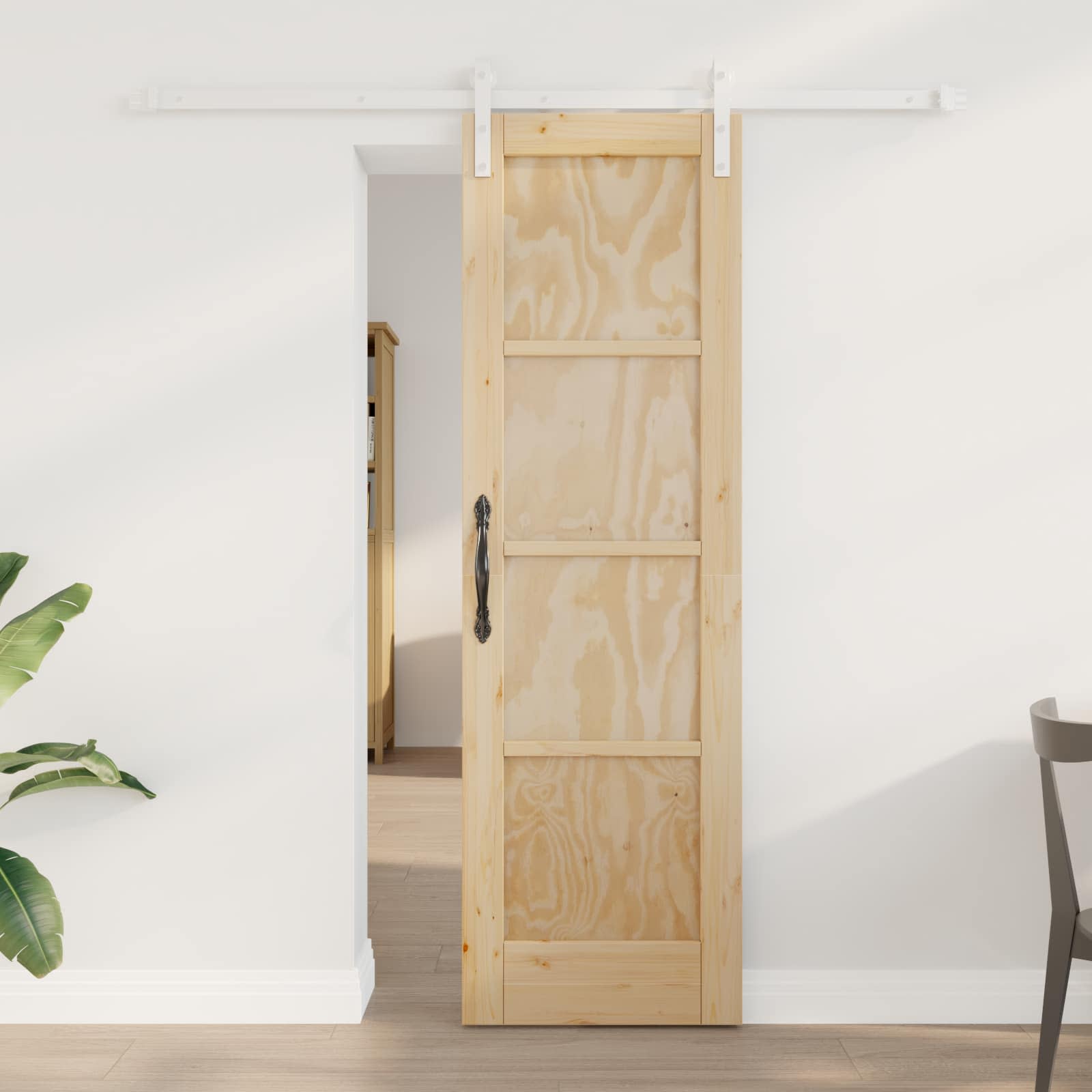 Porta scorrevole Naturale e Bianco 61 x 198,5 cm | homemem39