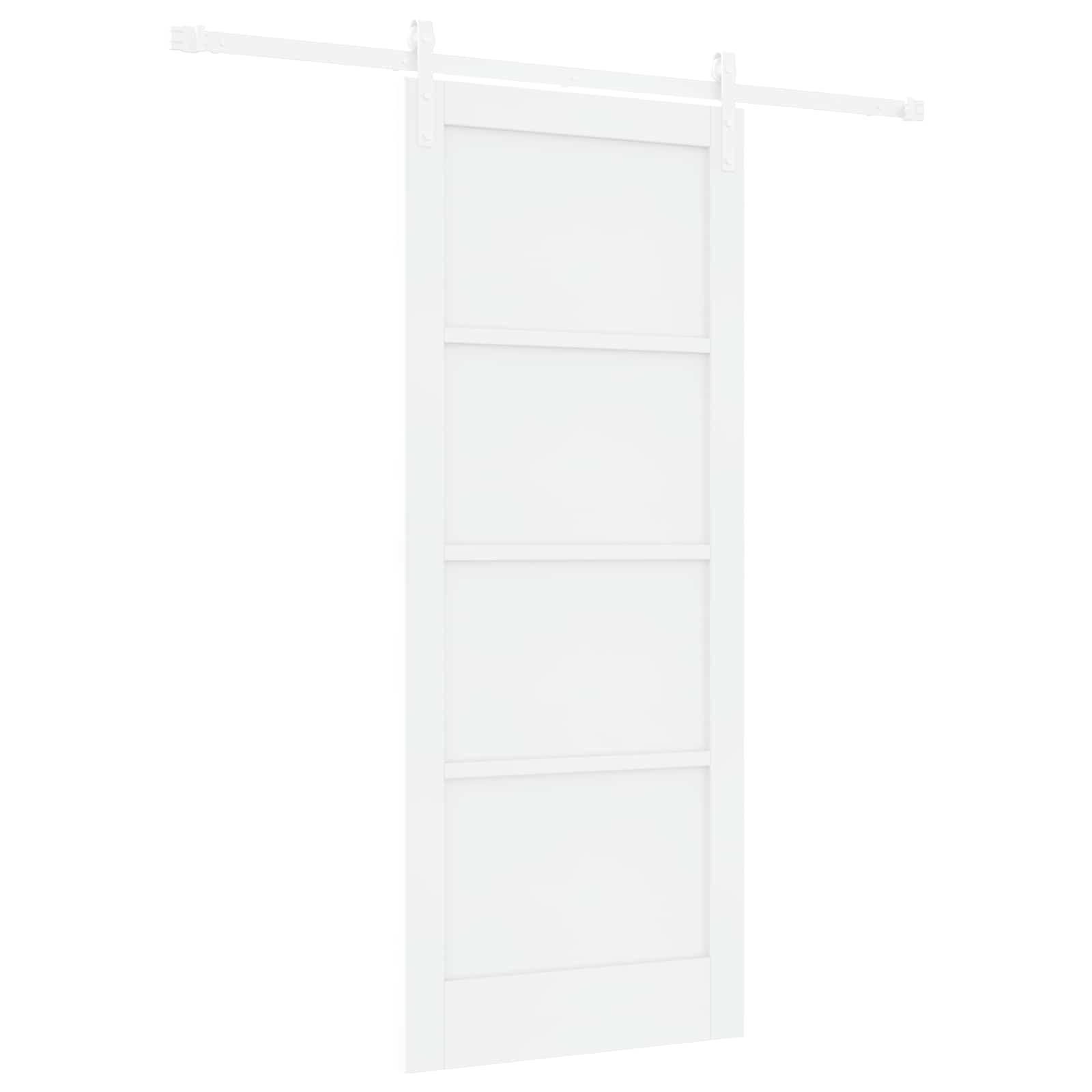 Porta scorrevole Bianco 83 x 202 cm Legno Massello di Pino | homemem39