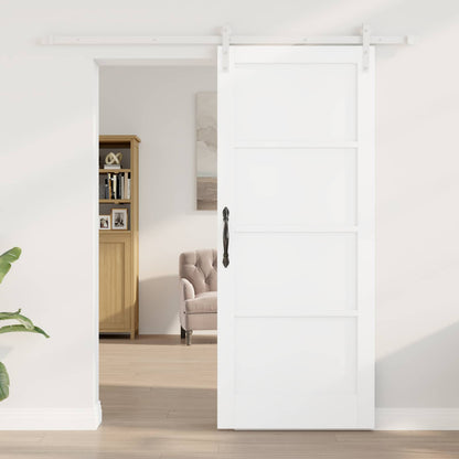 Porta scorrevole Bianco 83 x 202 cm Legno Massello di Pino | homemem39