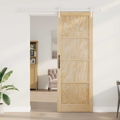 Porta scorrevole Naturale e Bianco 83 x 232 cm | homemem39