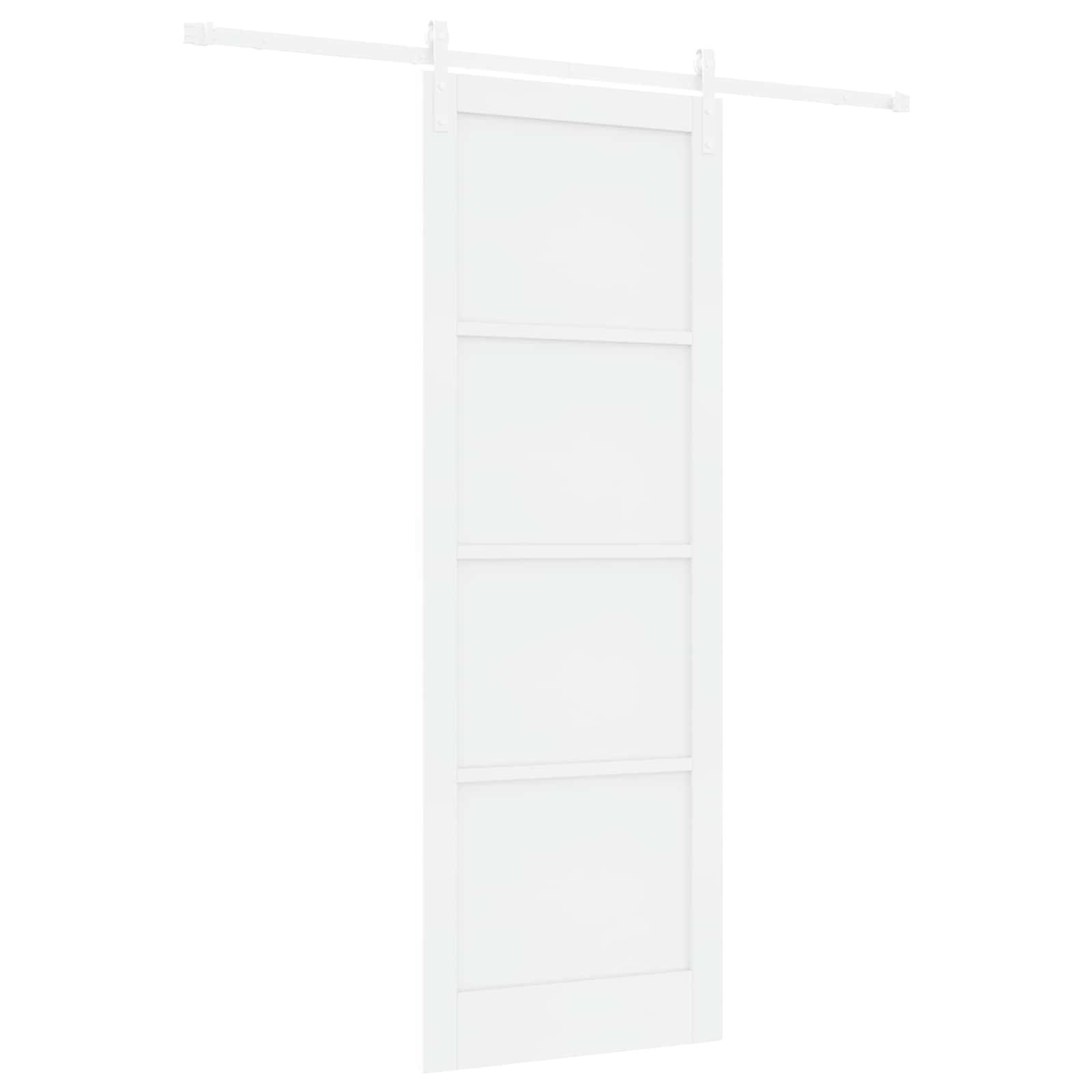 Porta scorrevole Bianco 83 x 232 cm Legno Massello di Pino | homemem39
