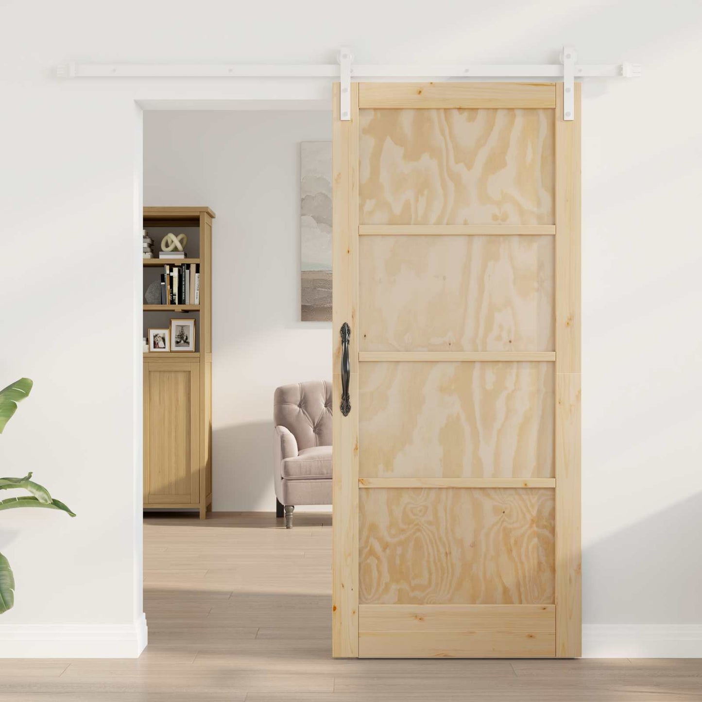 Porta scorrevole Naturale e Bianco 86 x 198,5 cm | homemem39