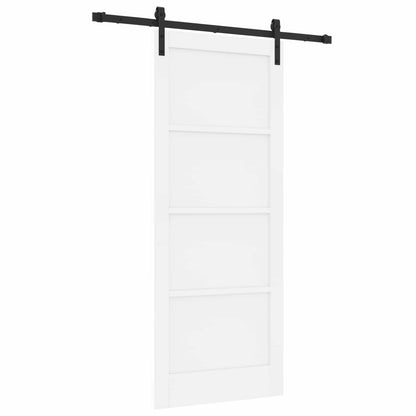 Porta scorrevole Bianco 83 x 202 cm Legno Massello di Pino | homemem39