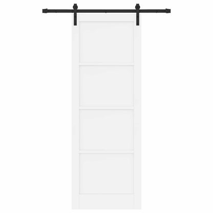 Porta scorrevole Bianco 83 x 232 cm Legno Massello di Pino | homemem39