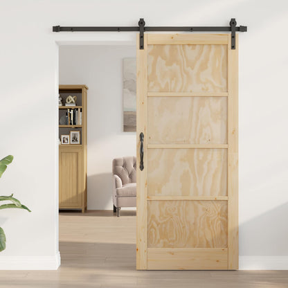 Porta scorrevole Naturale 86 x 198,5 cm Legno Massello di Pino | homemem39