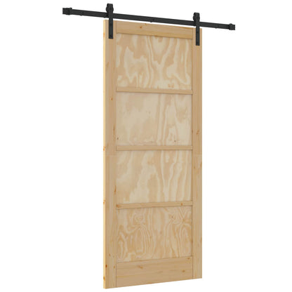 Porta scorrevole Naturale 86 x 198,5 cm Legno Massello di Pino | homemem39