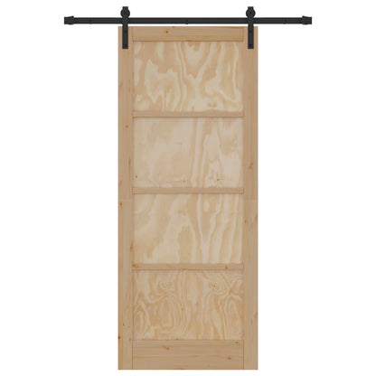 Porta scorrevole Naturale 86 x 211 cm Legno Massello di Pino | homemem39