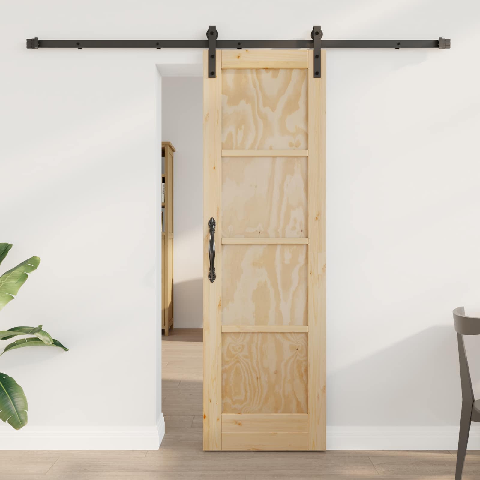 Porta scorrevole Naturale 61 x 198,5 cm Legno Massello di Pino | homemem39