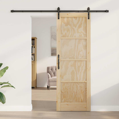 Porta scorrevole Naturale 73,5 x 211 cm Legno Massello di Pino | homemem39