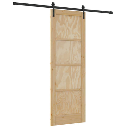 Porta scorrevole Naturale 73,5 x 211 cm Legno Massello di Pino | homemem39