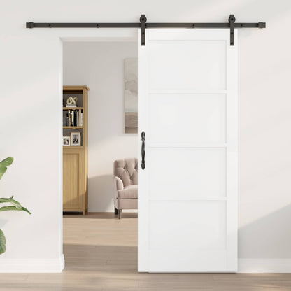 Porta scorrevole Bianco 83 x 202 cm Legno Massello di Pino | homemem39