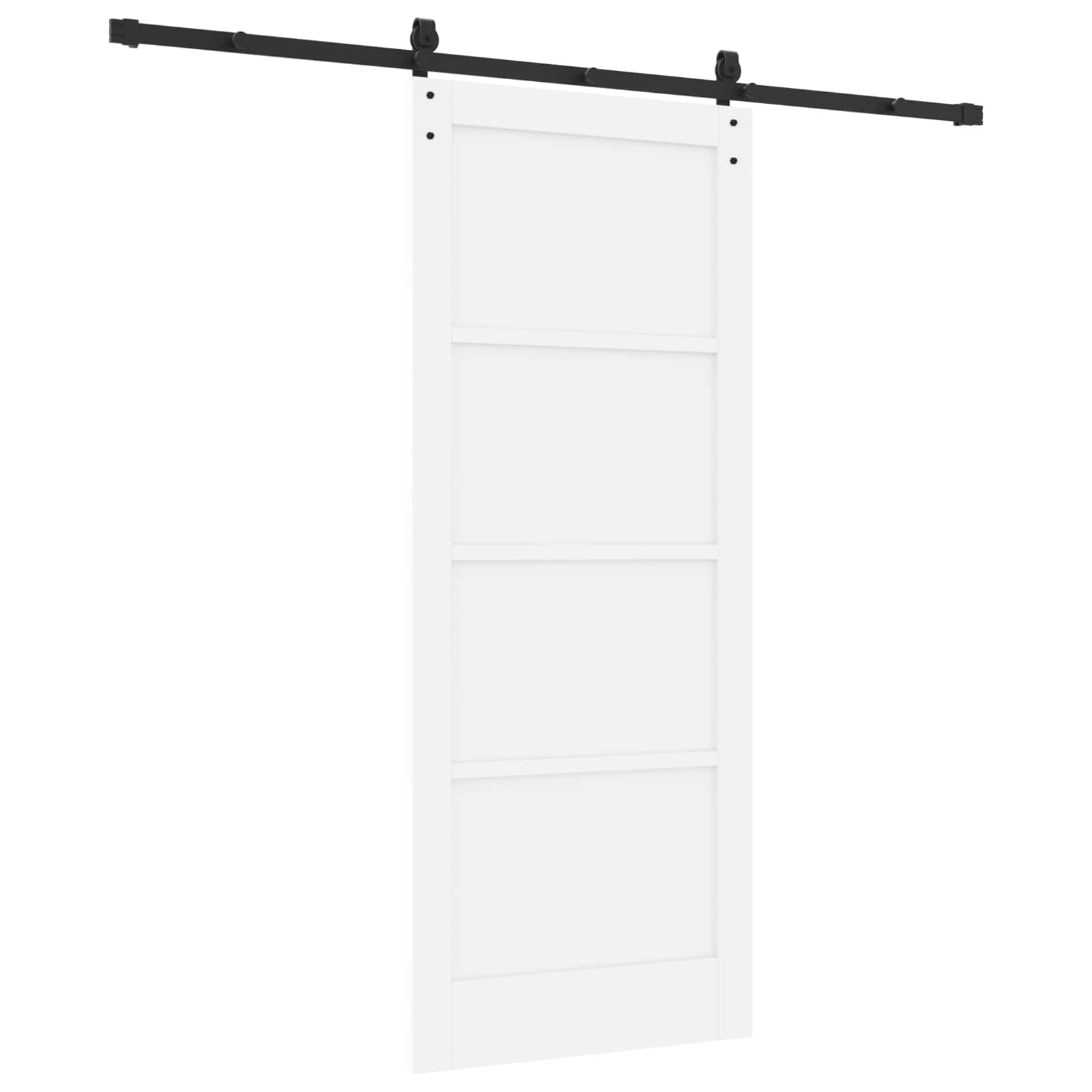 Porta scorrevole Bianco 83 x 202 cm Legno Massello di Pino | homemem39