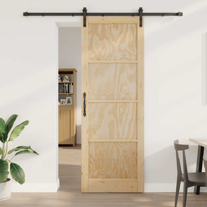Porta scorrevole Naturale 83 x 232 cm Legno Massello di Pino | homemem39