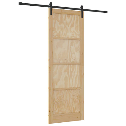 Porta scorrevole Naturale 83 x 232 cm Legno Massello di Pino | homemem39