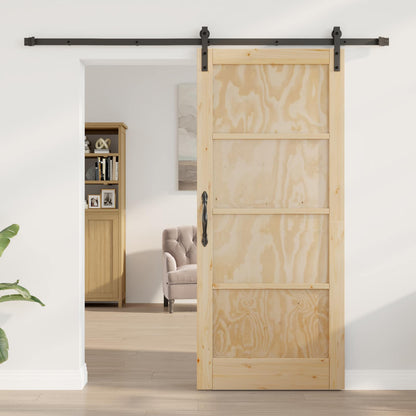 Porta scorrevole Naturale 86 x 198,5 cm Legno Massello di Pino | homemem39