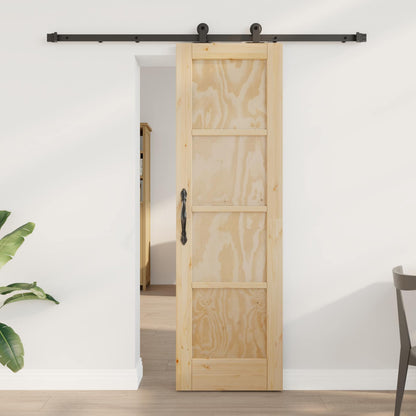 Porta scorrevole Naturale e Nero 61 x 198,5 cm | homemem39