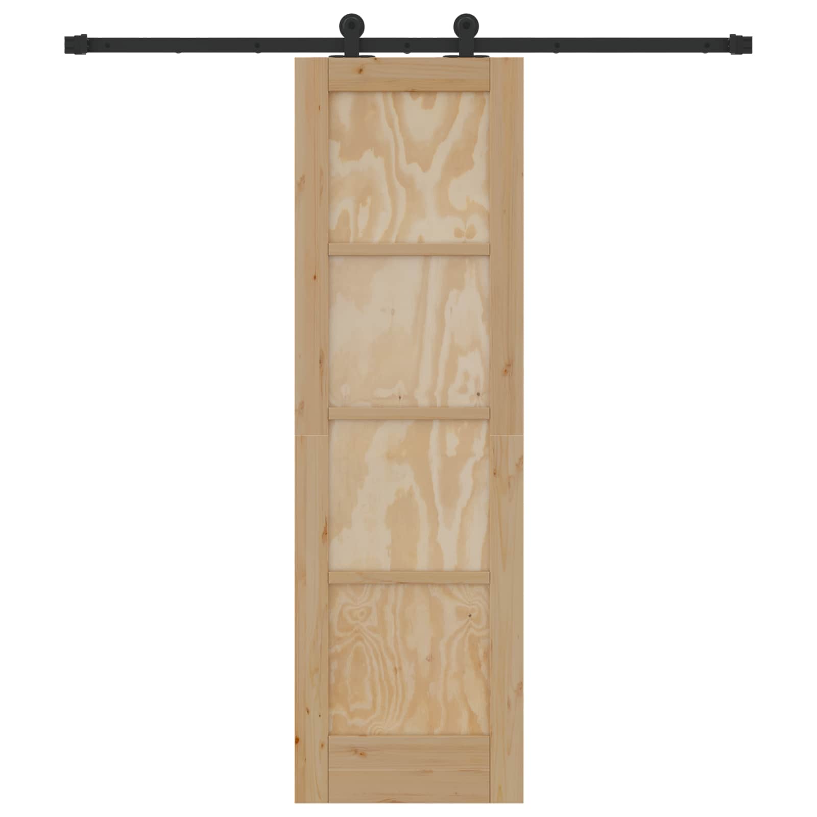 Porta scorrevole Naturale e Nero 61 x 198,5 cm | homemem39
