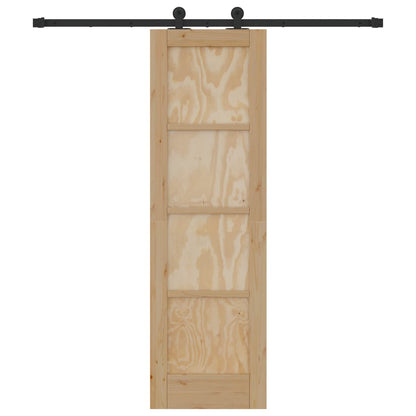 Porta scorrevole Naturale e Nero 61 x 198,5 cm | homemem39