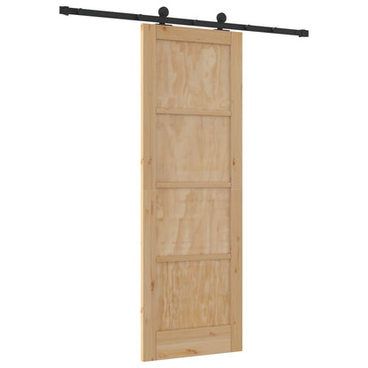 Porta scorrevole Naturale e Nero 73,5 x 211 cm | homemem39