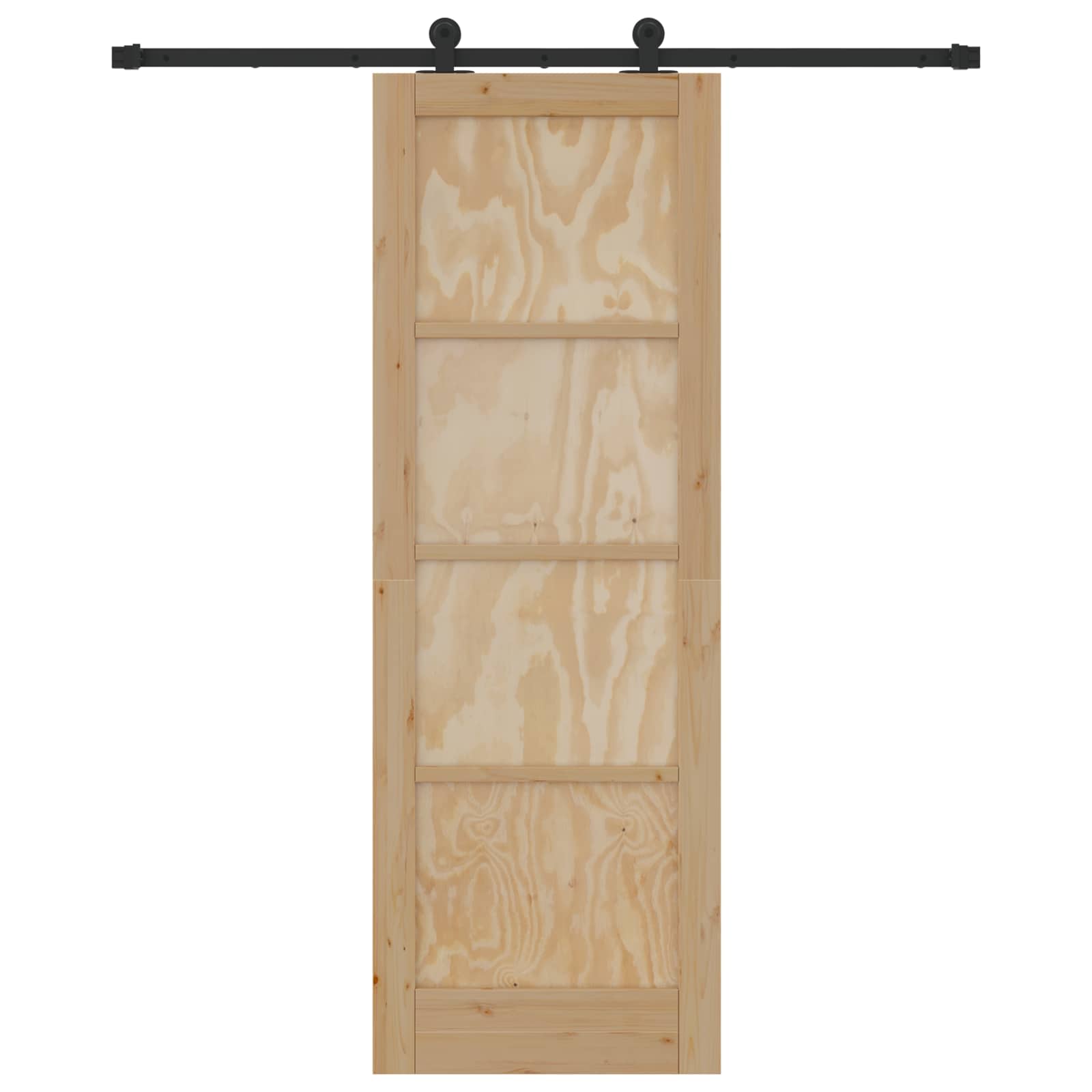 Porta scorrevole Naturale e Nero 73,5 x 211 cm | homemem39