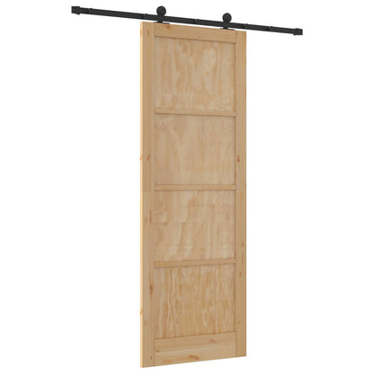 Porta scorrevole Naturale e Nero 83 x 232 cm | homemem39