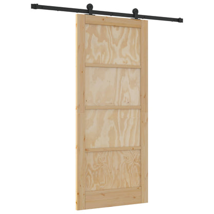 Porta scorrevole Naturale e Nero 86 x 198,5 cm | homemem39