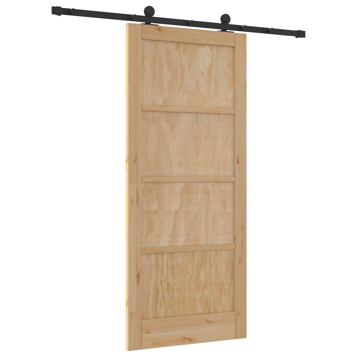 Porta scorrevole Naturale e Nero 86 x 198,5 cm | homemem39