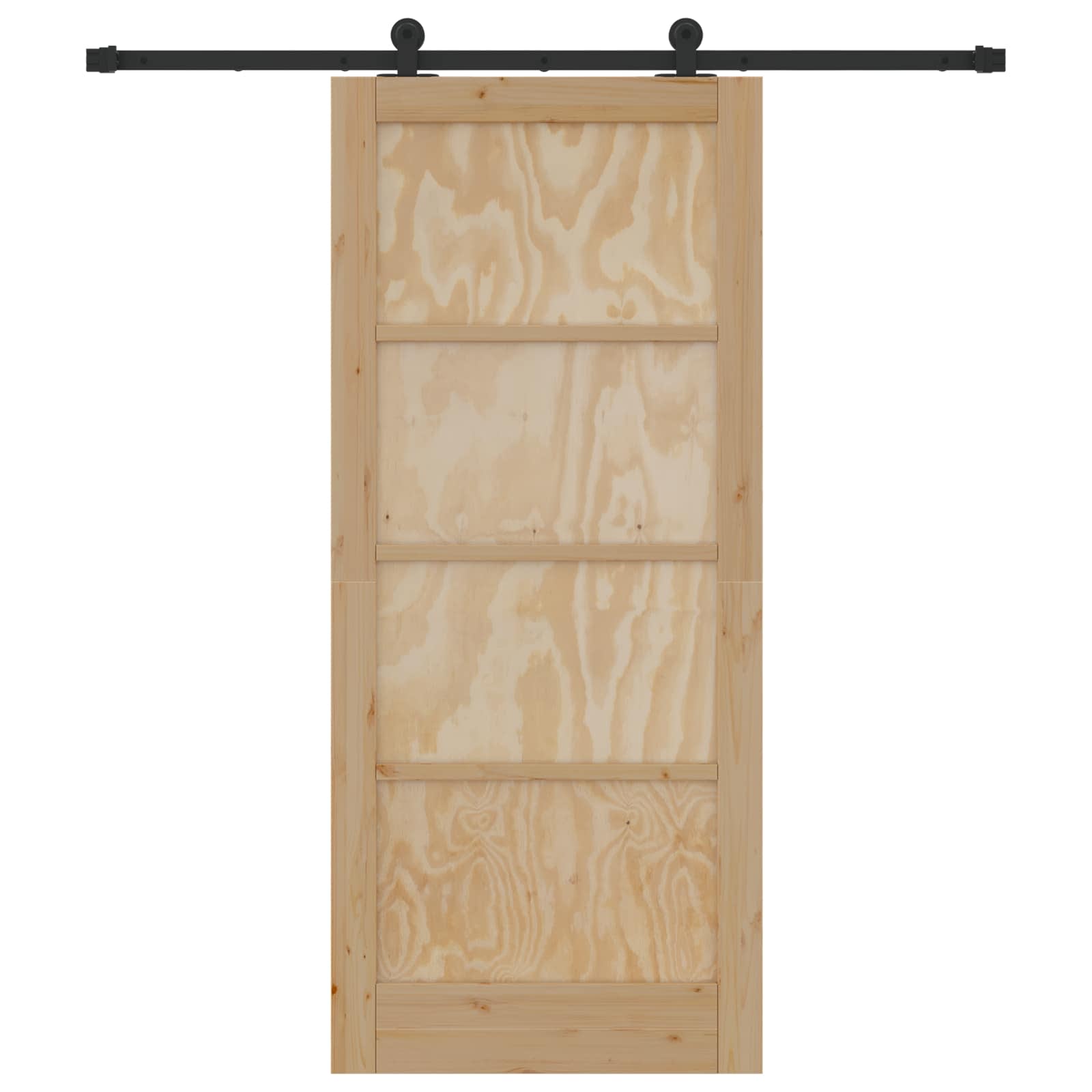 Porta scorrevole Naturale e Nero 86 x 198,5 cm | homemem39