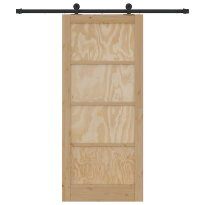 Porta scorrevole Naturale e Nero 86 x 198,5 cm | homemem39