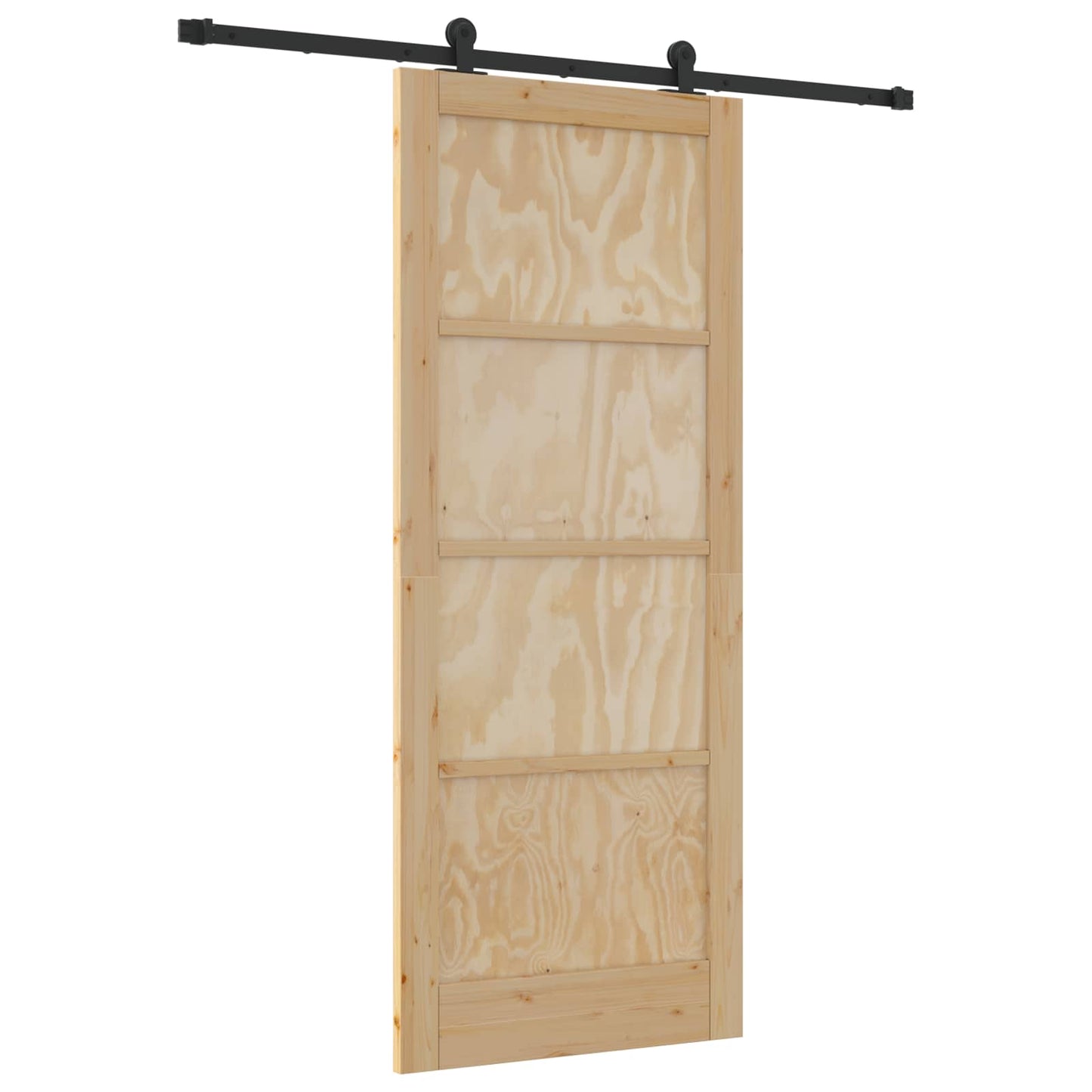 Porta scorrevole Naturale e Nero 86 x 211 cm