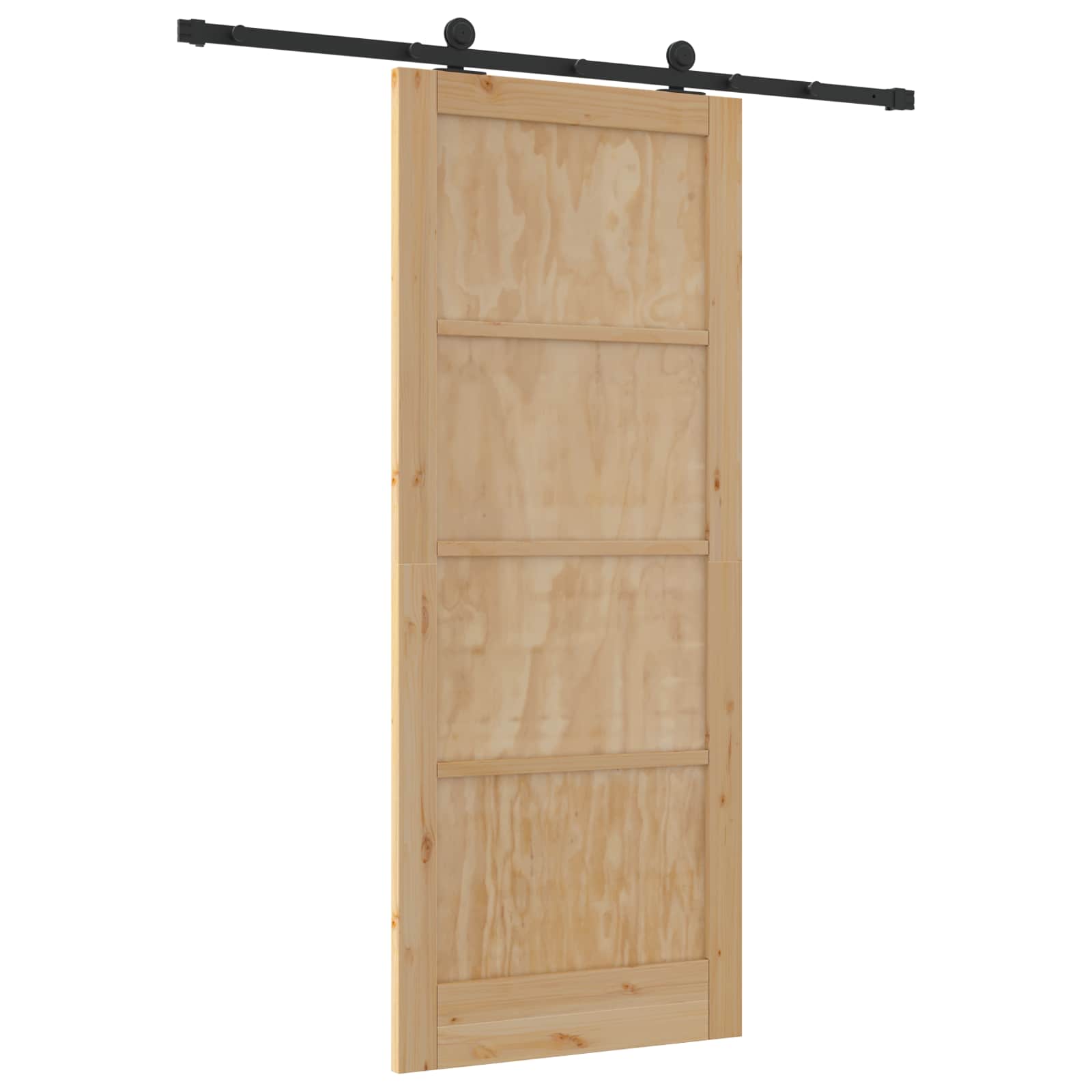 Porta scorrevole Naturale e Nero 86 x 211 cm | homemem39