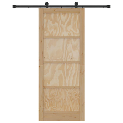 Porta scorrevole Naturale e Nero 86 x 211 cm | homemem39