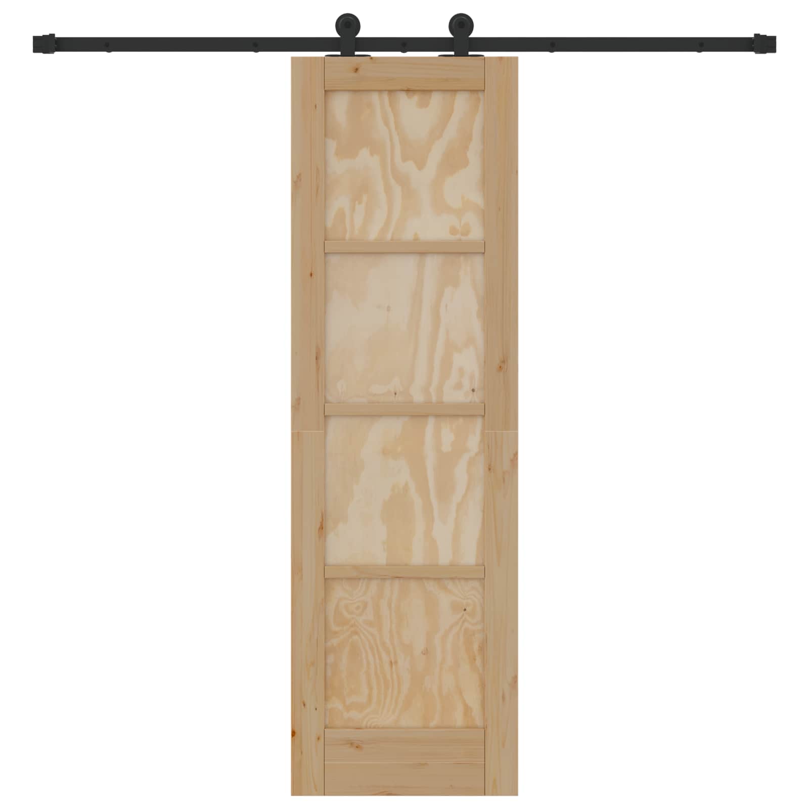 Porta scorrevole Naturale e Nero 61 x 198,5 cm | homemem39