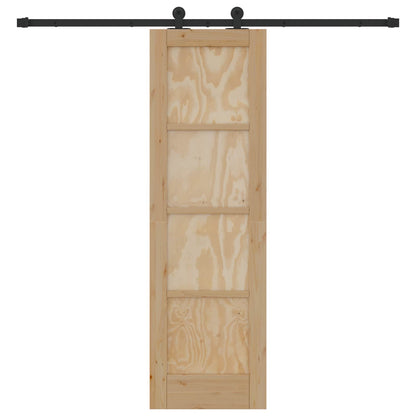 Porta scorrevole Naturale e Nero 61 x 198,5 cm | homemem39