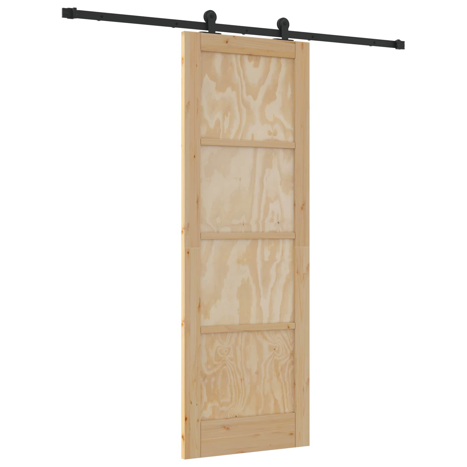 Porta scorrevole Naturale e Nero 73,5 x 211 cm | homemem39