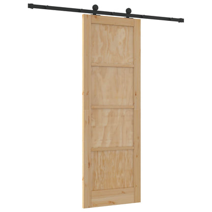 Porta scorrevole Naturale e Nero 73,5 x 211 cm | homemem39